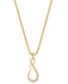 Effy Collection White Zircon Pendant Necklace (3/4 Ct. T.w.) In 14k Gold Plated Silver In Gold