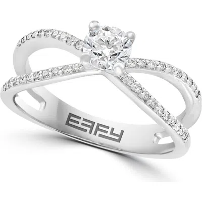 Effy Crisscross Diamond Twist Ring In Silver