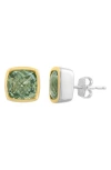 Effy Cushion Cut Green Amethyst Stud Earrings In Green