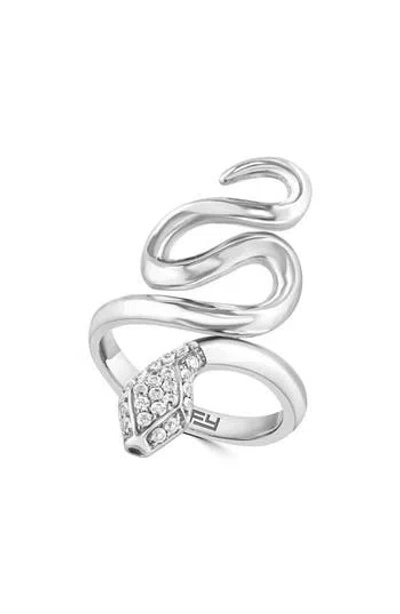 Effy Cz Snake Coil Ring In Silver