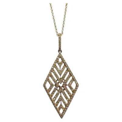 Pre-owned Effy Designer  Diamond Geometric Pendant Necklace 14kt Gold 0.62ctw Nwt In Multi