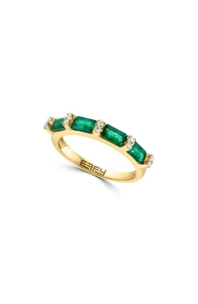 Effy Diamond & Emerald Ring In Gold