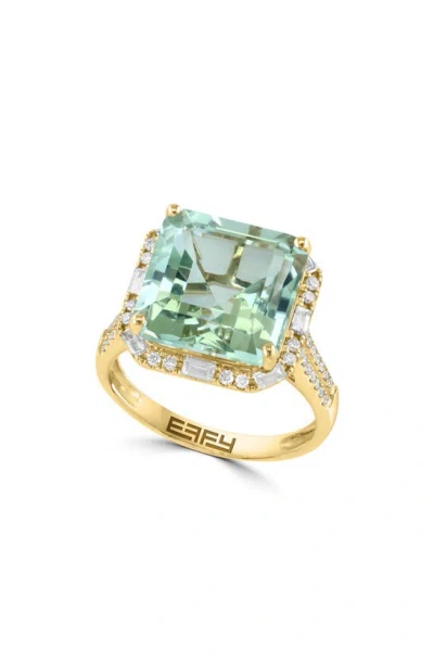 Effy Diamond & Green Amethyst Ring In Gold