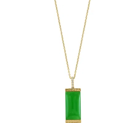 Effy Diamond & Jade Pendant Necklace In Multi