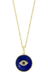 Effy Diamond & Lapiz Lazuli Evil Eye Pendant In Blue