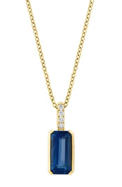 Effy Diamond & London Blue Topaz Pendant Necklace