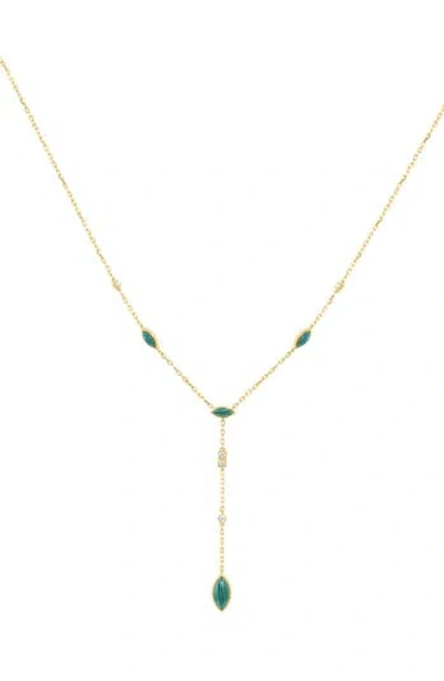 Effy Diamond & Malachite Lariat Necklace In Green