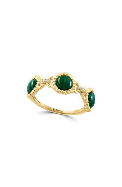 Effy Diamond & Malachite Ring In Green
