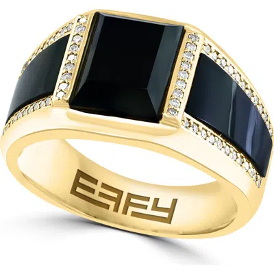 Effy Diamond & Onyx Signet Ring In Gold