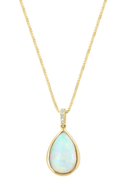 Effy Diamond & Opal Teardrop Pendant Necklace In Gold