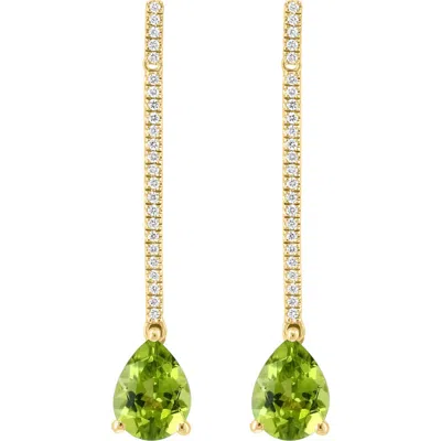 Effy Diamond & Peridot Linear Drop Earrings In Green