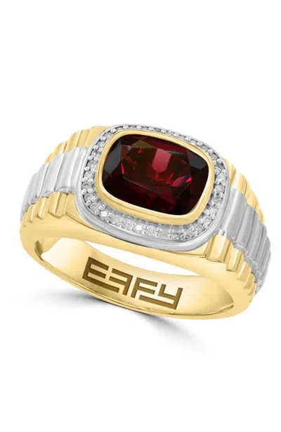 Effy Diamond & Rhodolite Statement Ring In Gold-plated Sterling Silver In Multi