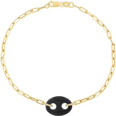 Effy Diamond & Sterling Silver Link Bracelet In Black