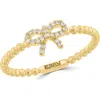 Effy Diamond Bow Bead Shaped Ring In Gold