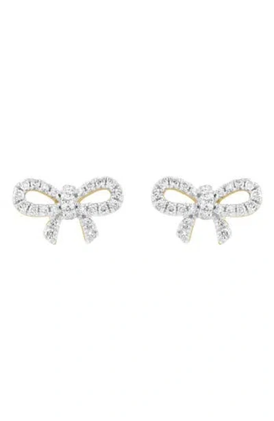 Effy Diamond Bow Stud Earrings In White