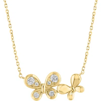 Effy Diamond Butterfly Pendant Necklace In Gold