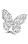 Effy Diamond Butterfly Statement Ring In Silver