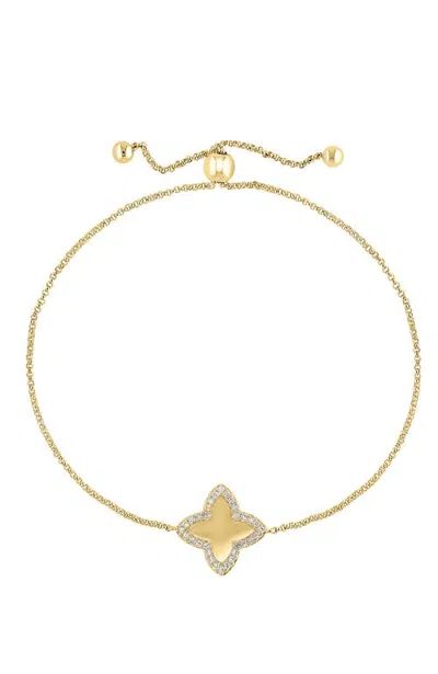 Effy Diamond Clover Bracelet In 14k Yellow Gold