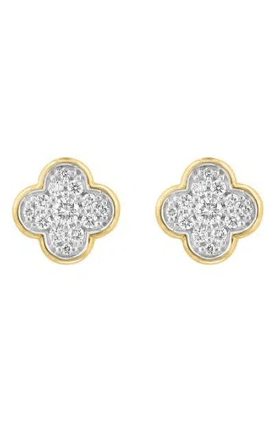 Effy Diamond Clover Stud Earrings In Gold