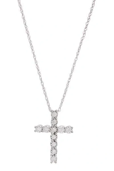 Effy Diamond Cross Pendant Necklace In Metallic