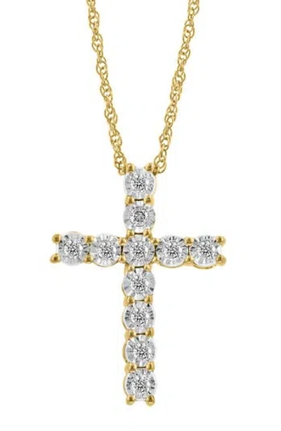 Effy Diamond Cross Pendant Necklace In Gold