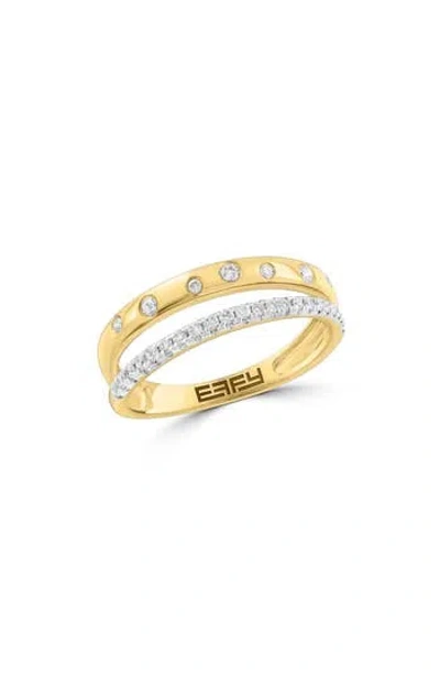 Effy Diamond Dual Band Ring In Gold