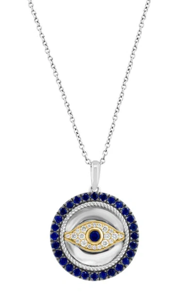 Effy Diamond Evil Eye Pendant Necklace In Metallic