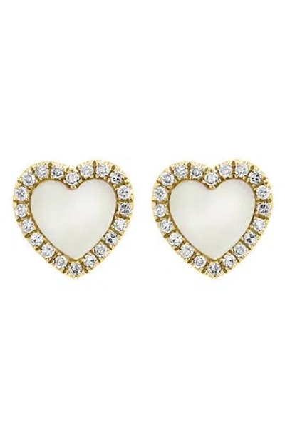Effy Diamond Halo Mother Of Pearl Stud Earrings In Gold
