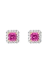 Effy Diamond Halo Ruby Stud Earrings In Multi