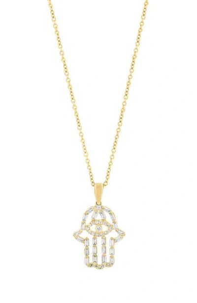 Effy Diamond Hamsa Pendant Necklace In Pink
