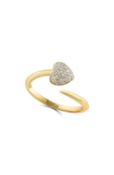 Effy Diamond Heart Bypass Ring In Gold
