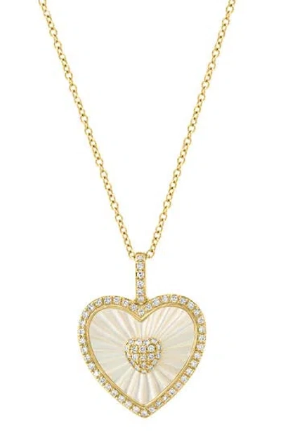 Effy Diamond Heart Pendant Necklace In Gold