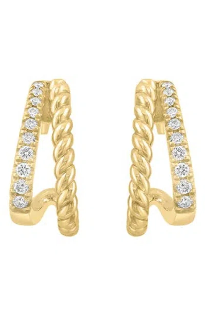 Effy Diamond Hoop Earrings In Gold