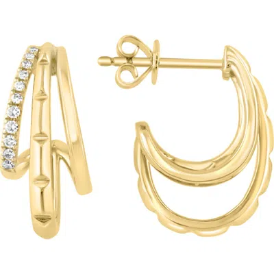 Effy Diamond Hoop Earrings In Gold