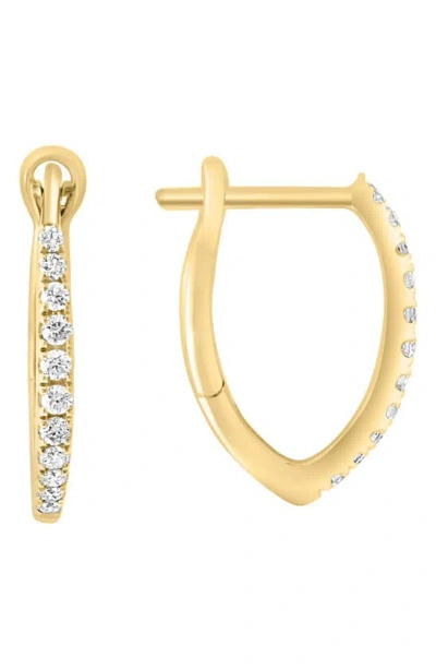 Effy Diamond Huggie Hoop Earrings In Yellow Gold