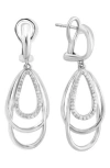 Effy Diamond Layered Drop Earrings In Silver