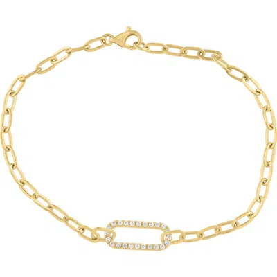 Effy Diamond Link Paper Clip Chain Bracelet In Gold