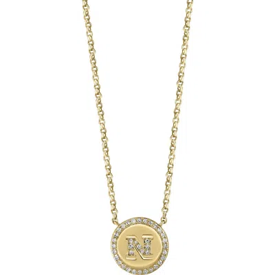 Effy Diamond 'n' Initial Pendant Necklace In Neutral