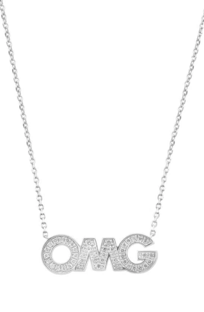 Effy Diamond 'omg' Pendant Necklace In White