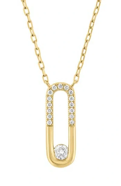 Effy Diamond Oval Pendant Necklace In Gold