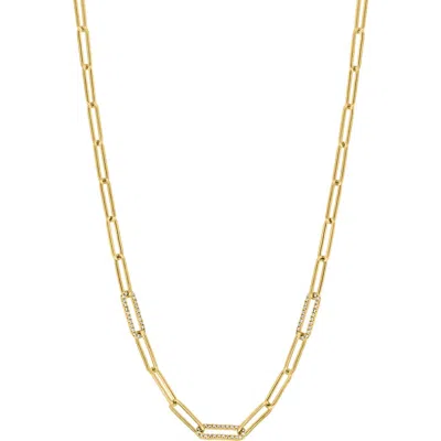 Effy Diamond Paper Clip Chain Necklace In Gold