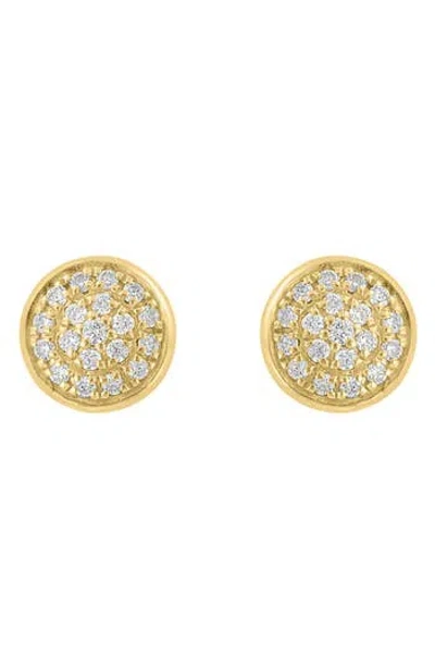 Effy Diamond Pavé Button Stud Earrings In Gold