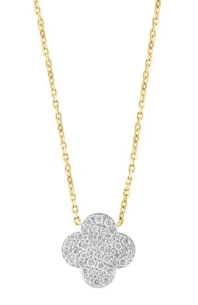 Effy Diamond Pavé Clover Pendant Necklace In Gold