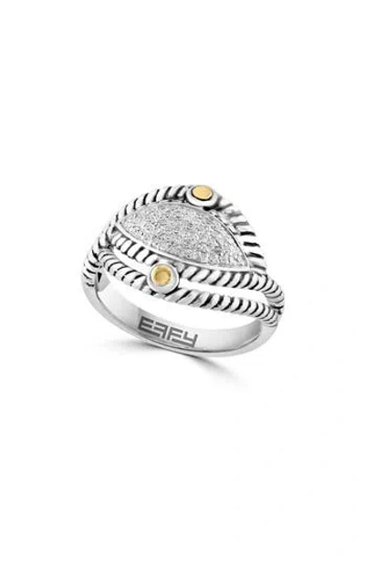 Effy Diamond Pavé Twist Ring In Silver