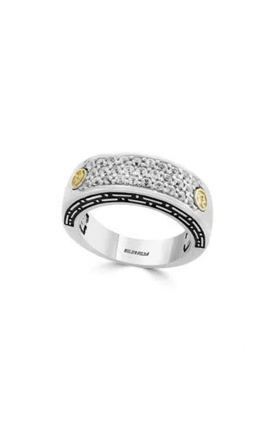 Effy Diamond Pavé Two Tone Ring In Silver