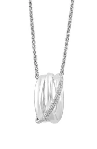 Effy Diamond Pendant Necklace In Silver