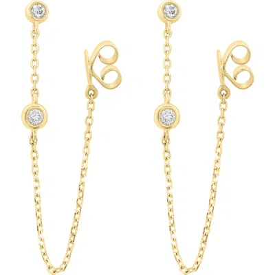 Effy Diamond Station Chain Threader Earrings In Gold