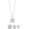 Effy Diamond Stud Earrings & Pendant Necklace Set In White