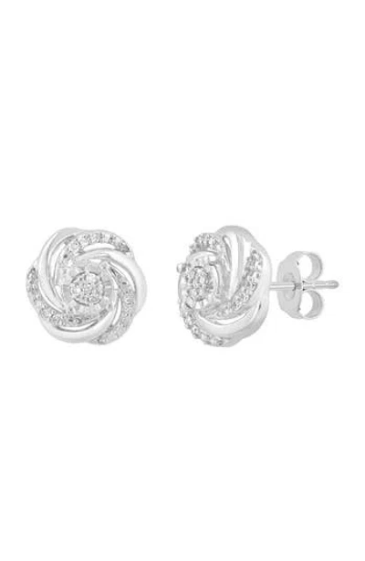 Effy Diamond Swirl Stud Earrings In Silver