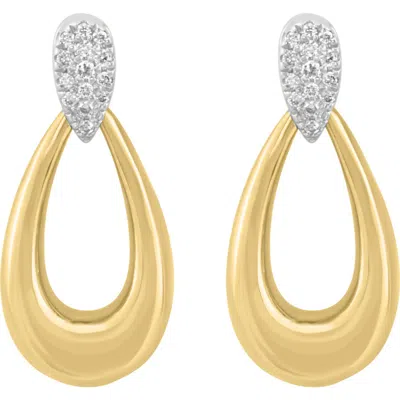 Effy Diamond Teardrop Earrings In 14k White & Yellow Gold